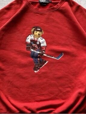 Polo by Ralph Lauren Red Bear Hockey Graphic Sweatshirt